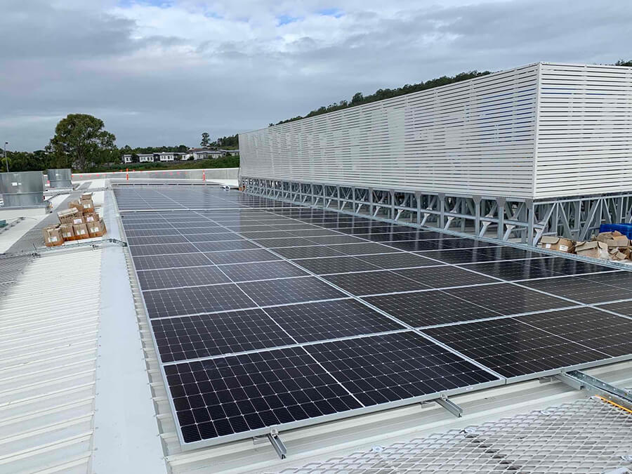Solar panels on roof, Solar Installation Mountview Supermarket 1